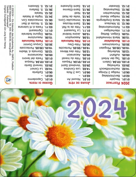 Pocketkalender Margeriten 2024
