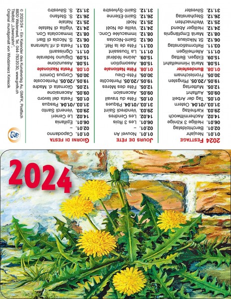 Calendario tascabile 2024